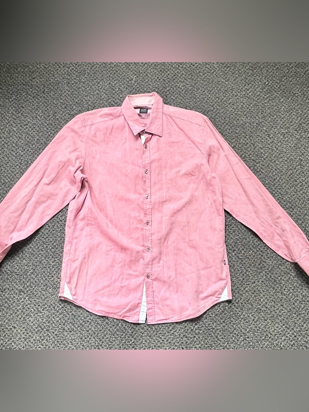 Hugo Boss Men's Pink Button-Down Casual Shirt